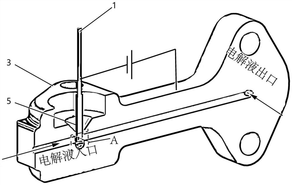 Cathode structure and electrolytic machining method for diesel engine fuel injection body