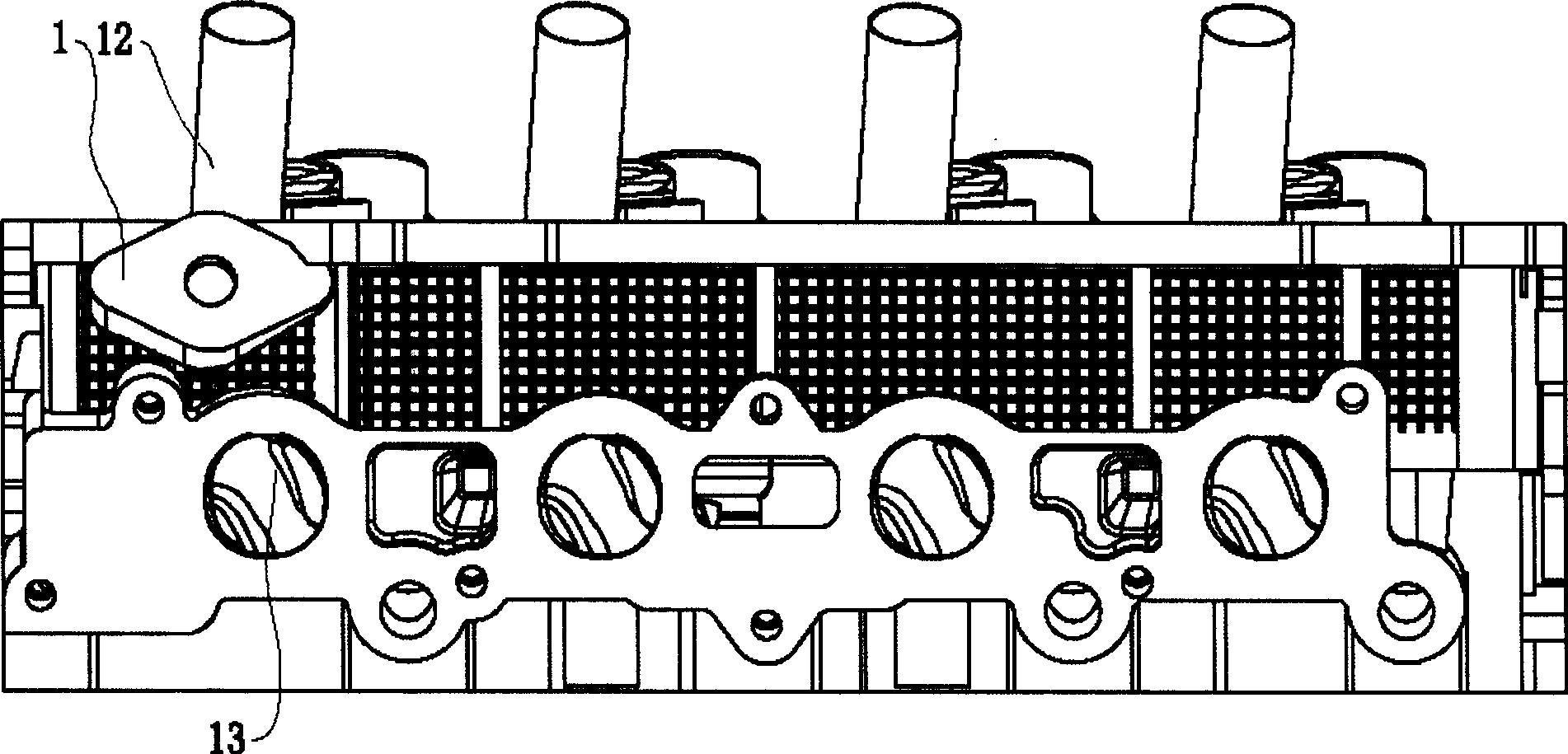 Cylinder cover with double sparking plugs