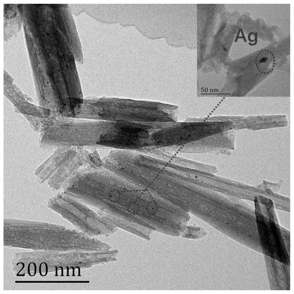 One-step in situ preparation method of pa6 mesoporous nanomaterial@ag composite antibacterial resin