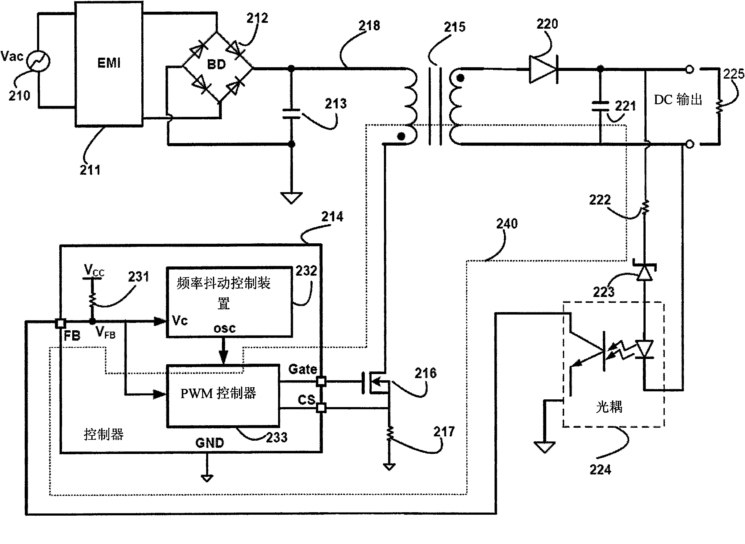 Switch power supply as well as used frequency jitter generating device and method thereof