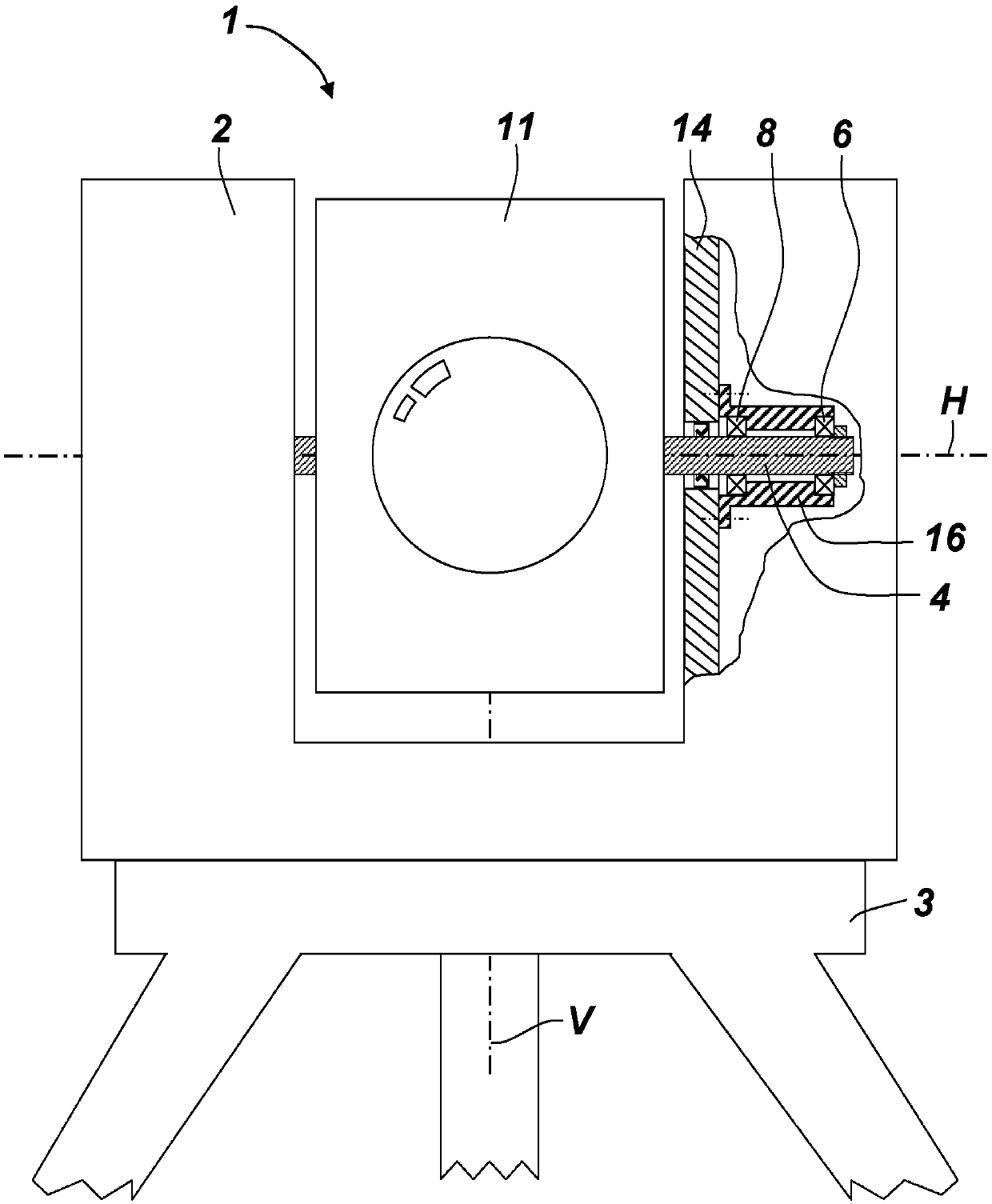 Scanning measuring device with thermally neutral axis