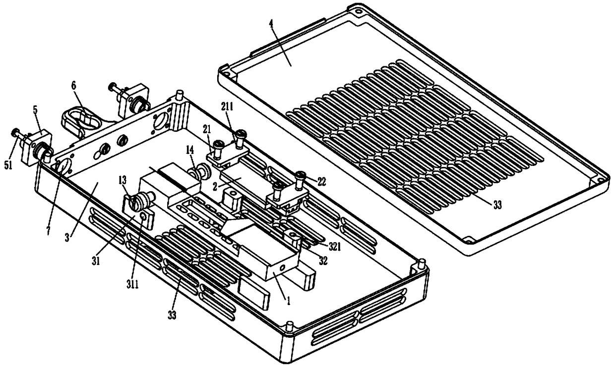Packaging structure of a fiber grating temperature and humidity sensor