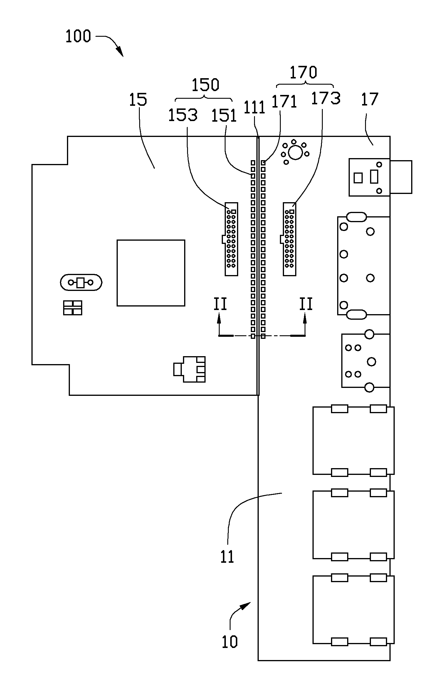 Circuit board of portable electronic device