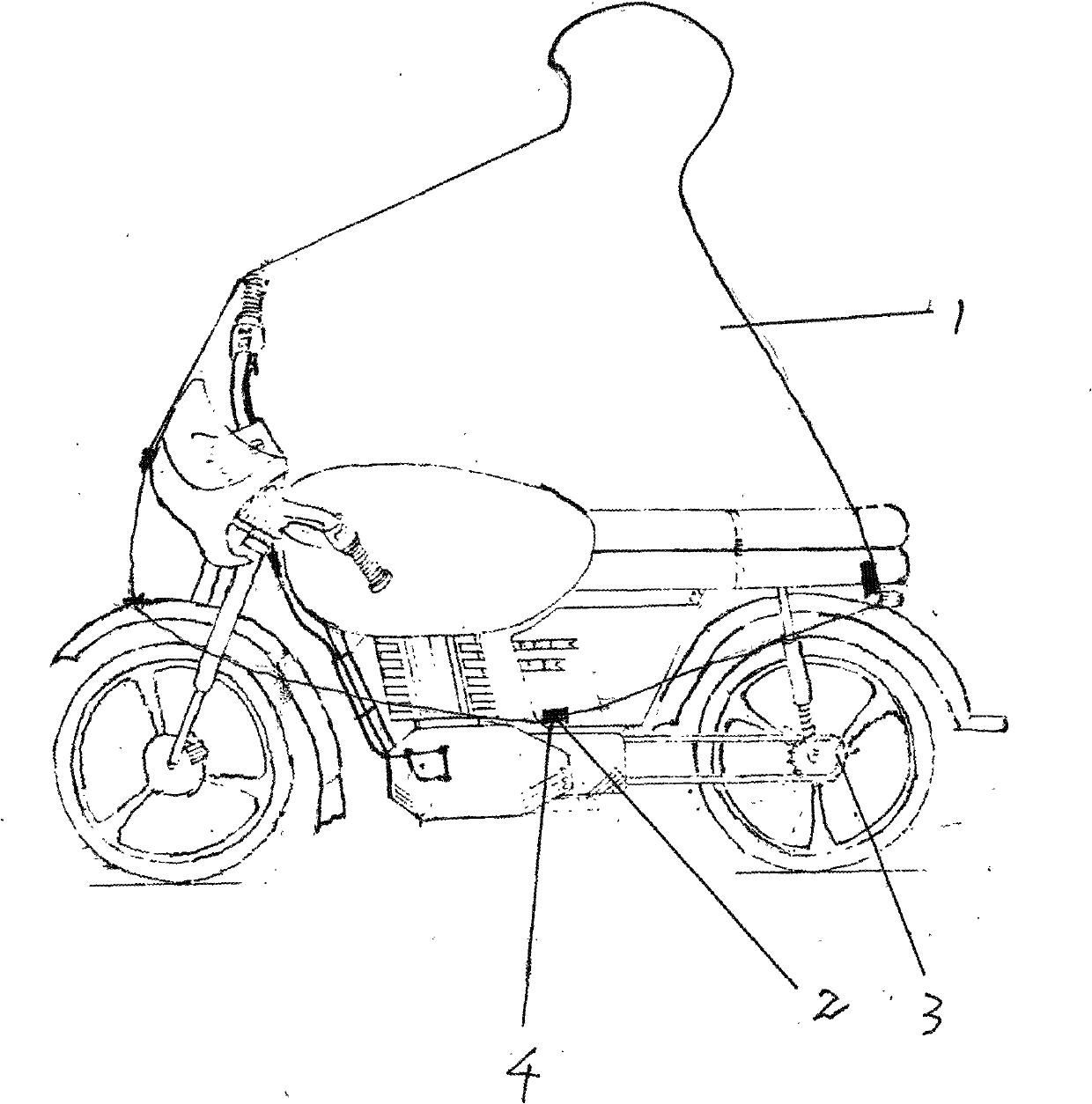 Wind-proof rain cape for motorcycle