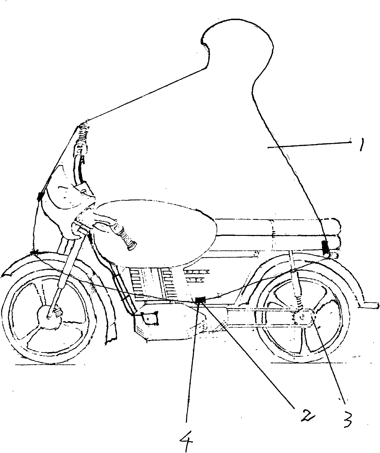 Wind-proof rain cape for motorcycle