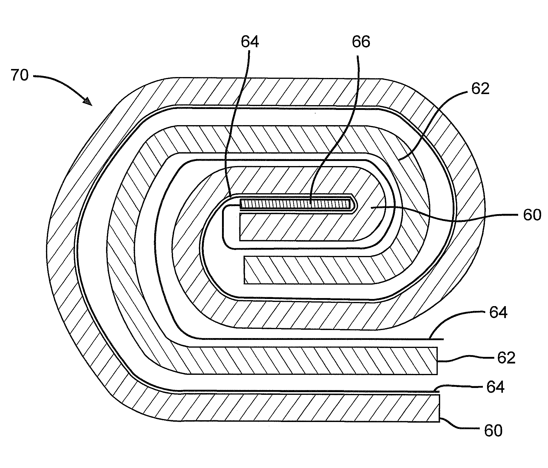 Method of making electrodes with distributed material loading used in electrochemical cells
