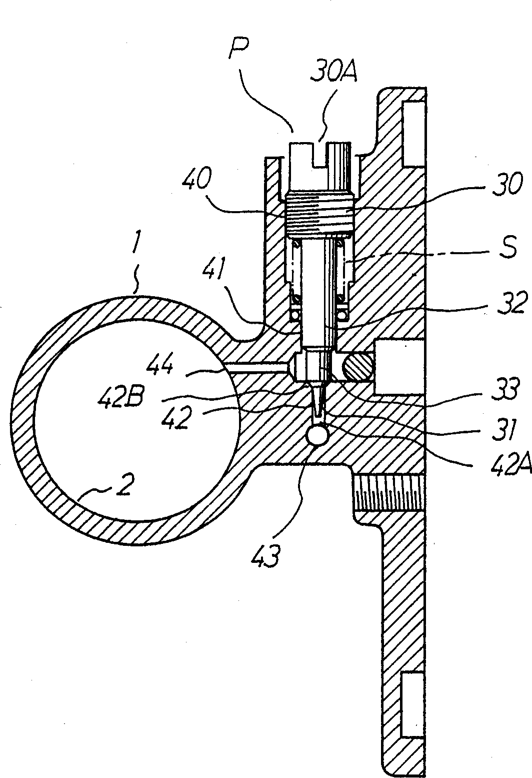 Gasifier fluid setscrew