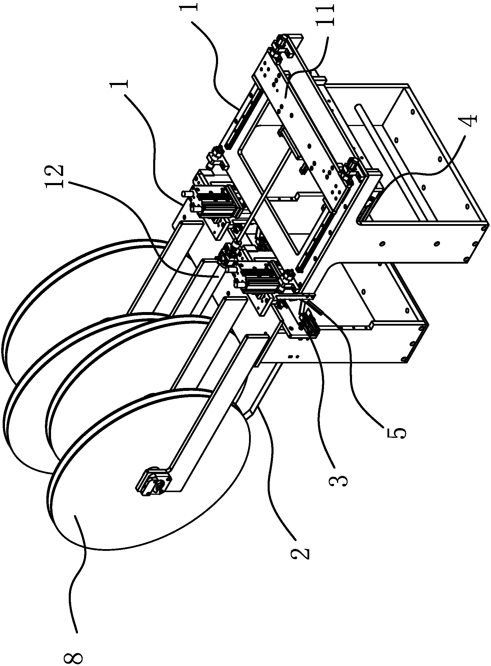 Binding belt feeding mechanism in infusion device automatic assembling machine