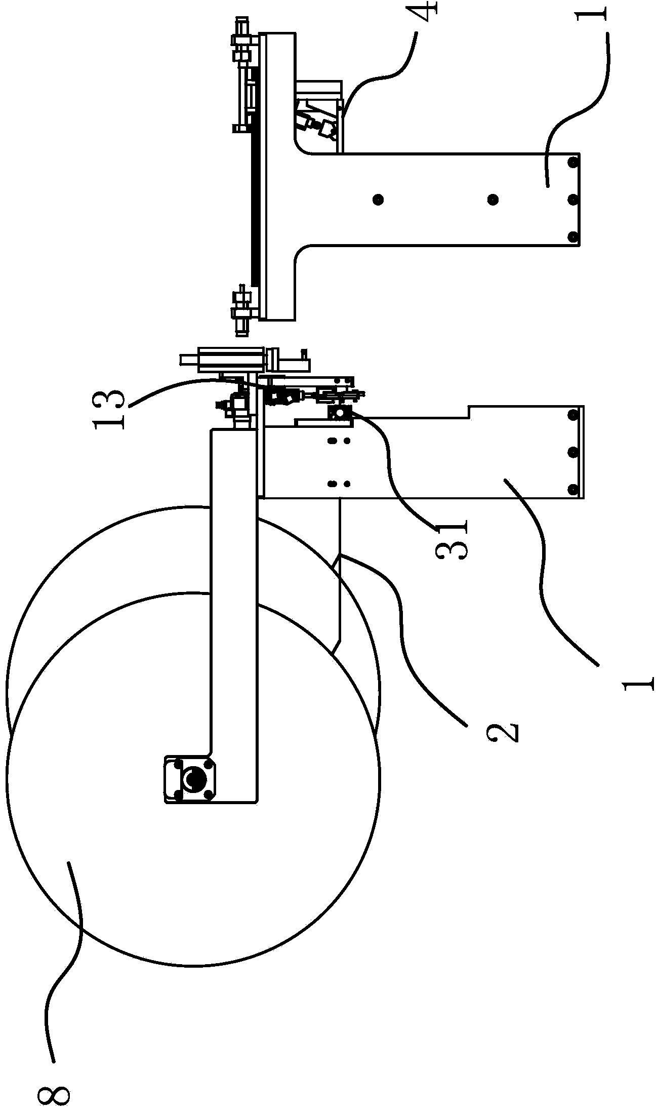 Binding belt feeding mechanism in infusion device automatic assembling machine