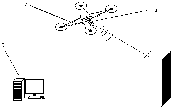 Severe visual environment unmanned aerial vehicle detection system and detection method thereof based on ultrasonic waves