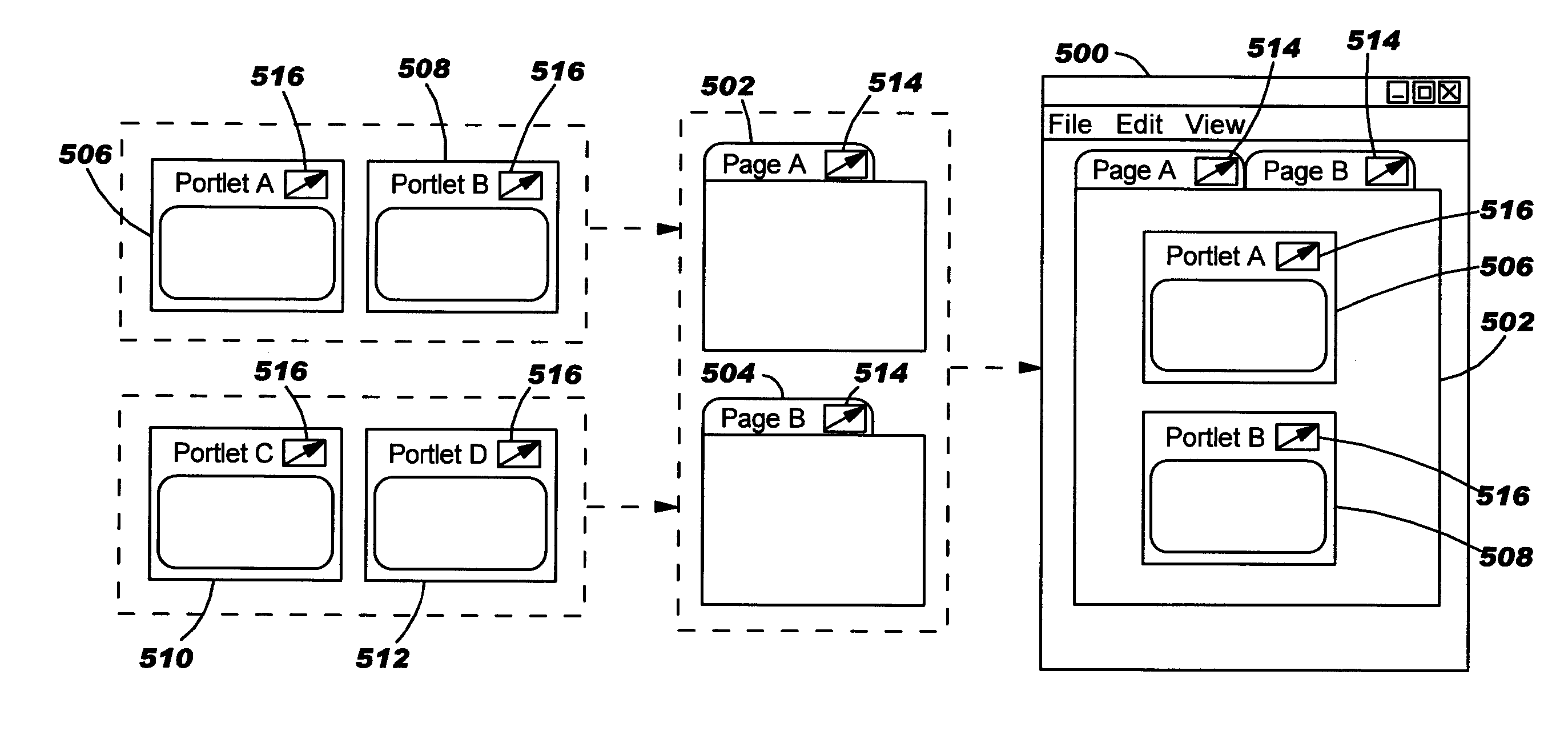 Detachable and reattachable portal pages