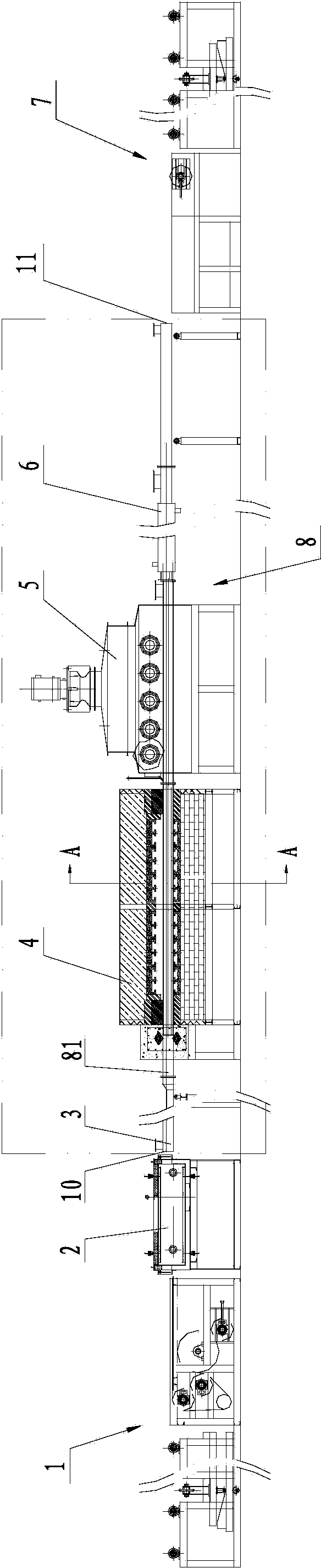 Tubular thermal treatment furnace capable of continuously conveying materials