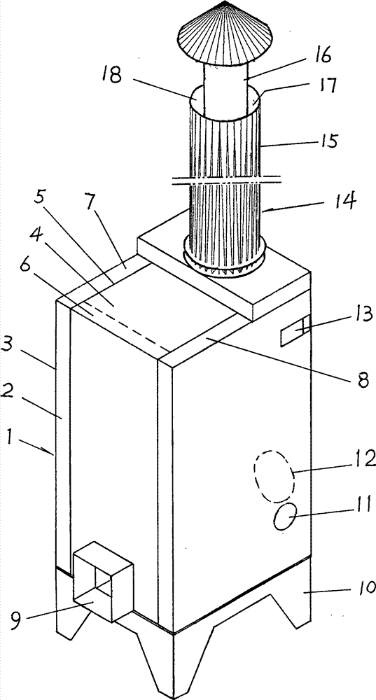 Omnibearing multi-duct energy-saving hot blast producing furnace