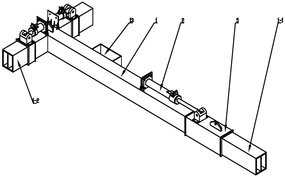 Balancing hanging beam used for blower fan single blade suspension setting