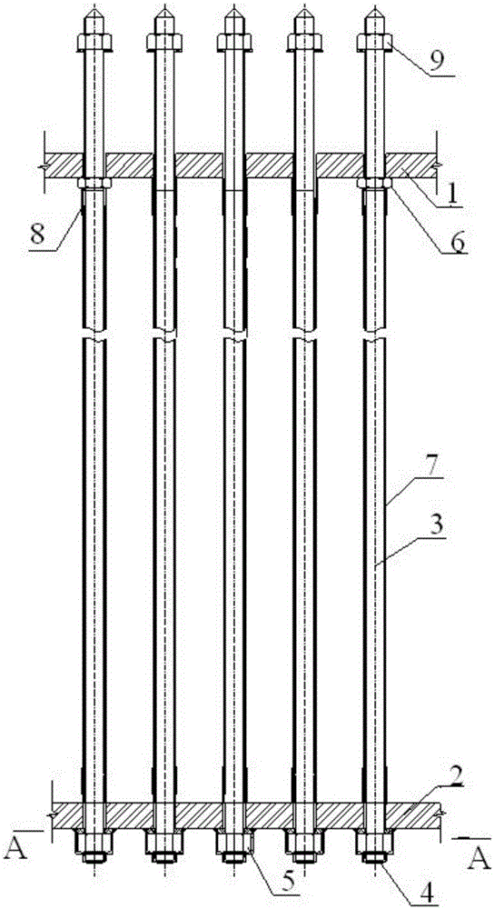 Replaceable prestressed anchor bolt device and mounting and replacement construction method thereof