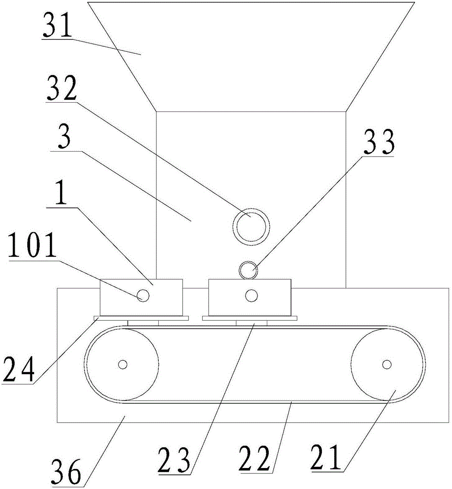Accurate weighing device for raw material of brake tile