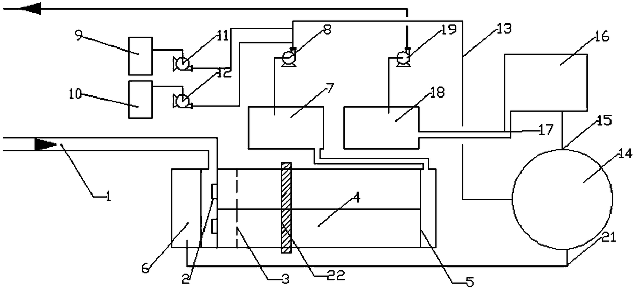 Fertilizer-plant washing coal gas circulating water purification device and method