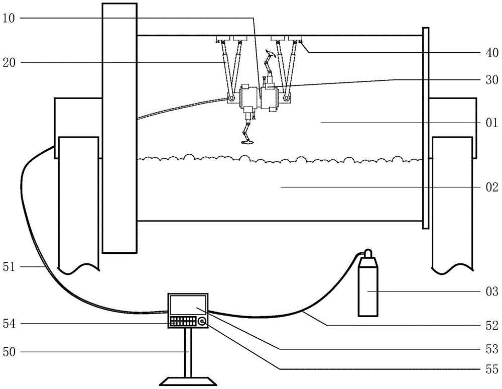 A device for overhauling the inner wall of a ball mill barrel