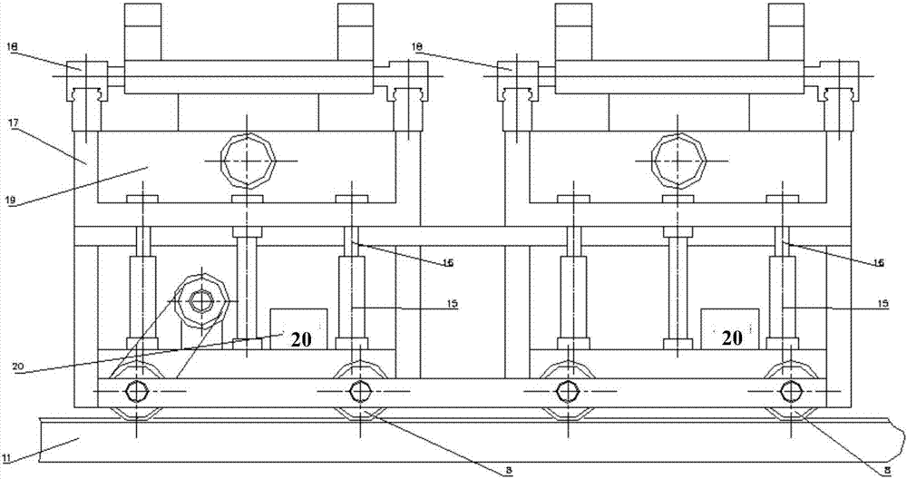 Device and method for double-forklift forging die transferring, loading and unloading