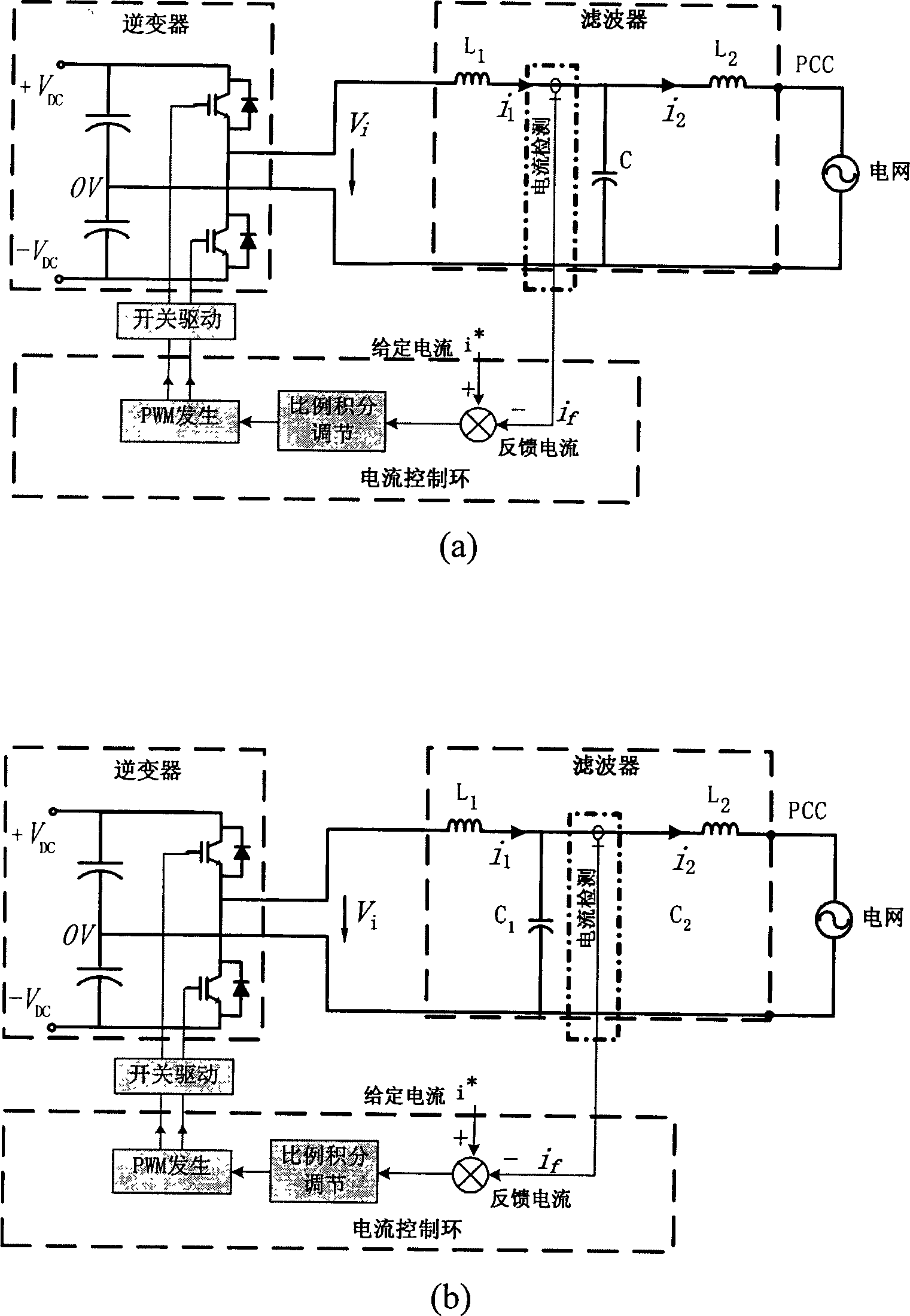 Parallel-in inverter current control method adopting filter intermediate current feed-back