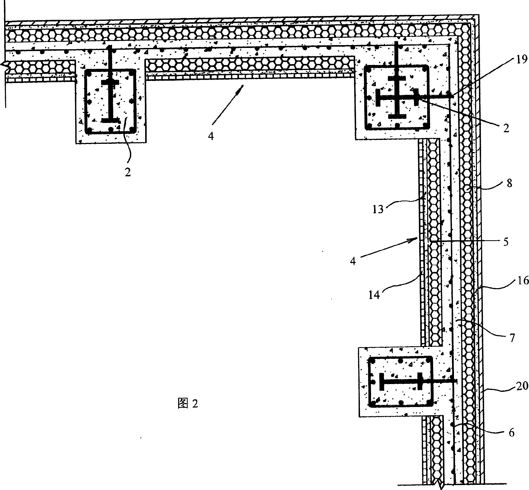 Steel-concrete combined building structure and its construction method