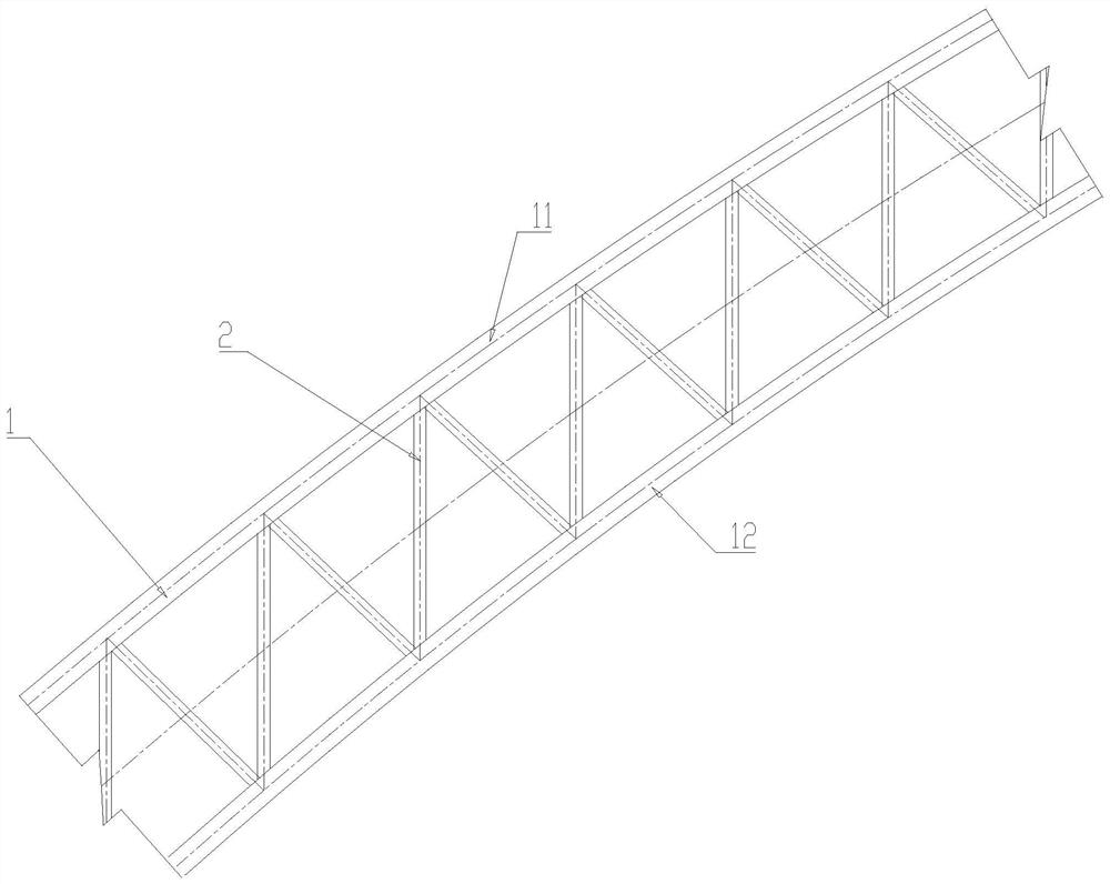 Web member structure of concrete-filled steel tube truss type main arch and bridge