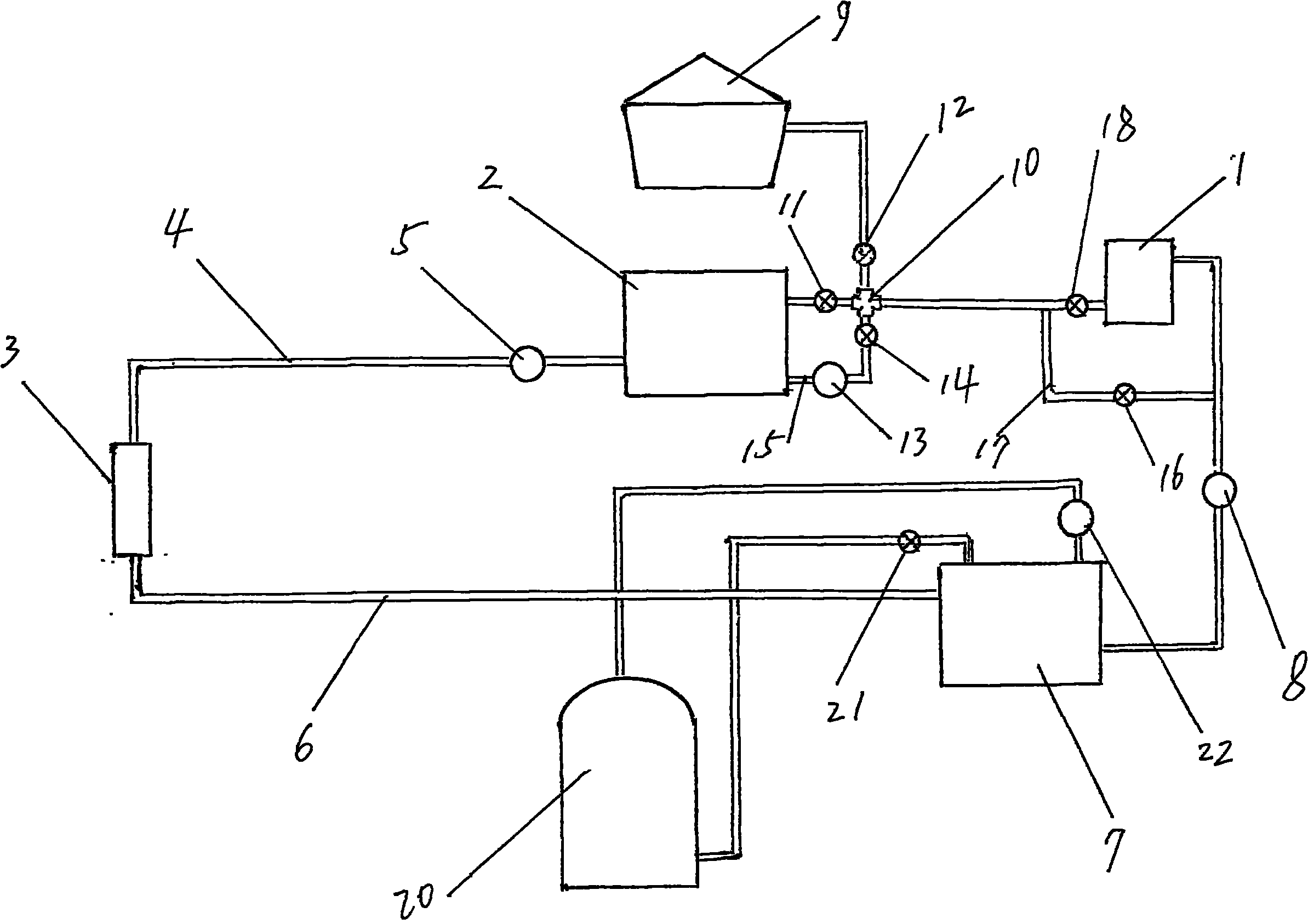 Preparation device for refrigeration water energy-saving for production