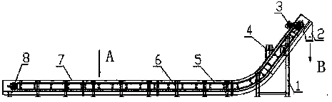 Vertical-type scrap iron scraper conveyor