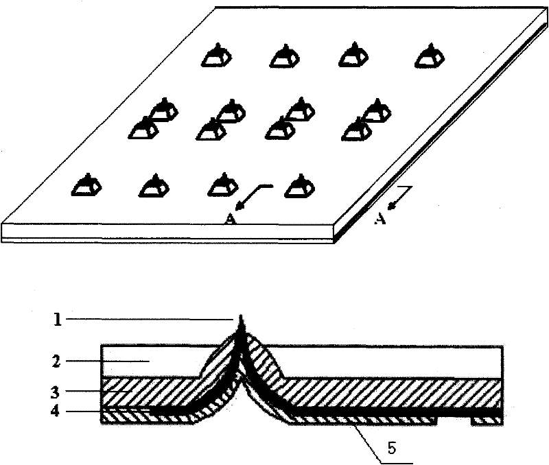 Ultra-fine cone electrode array and method for manufacturing same