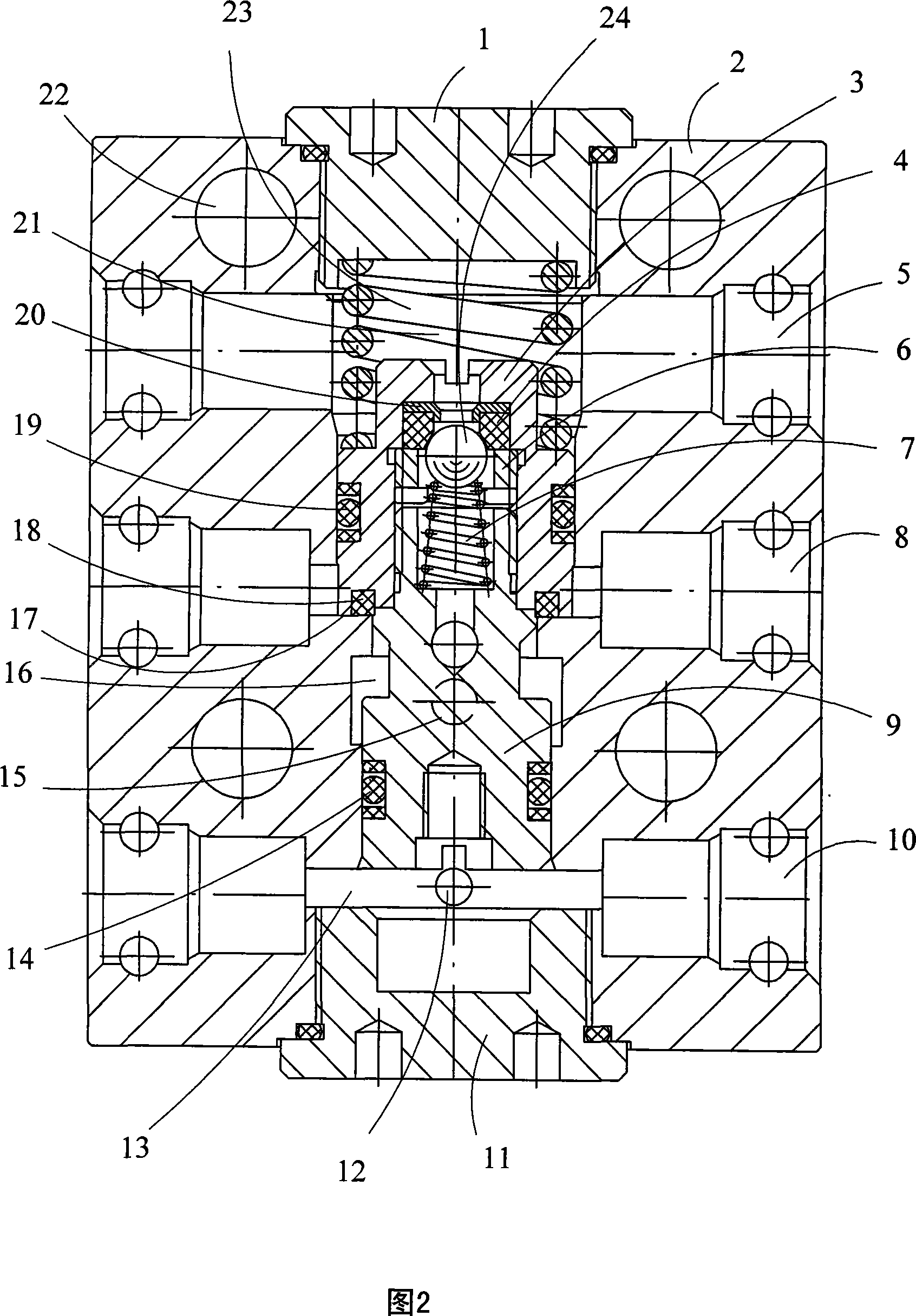 Liquid control one-way valve for suspension moving root bar hydraulic chock