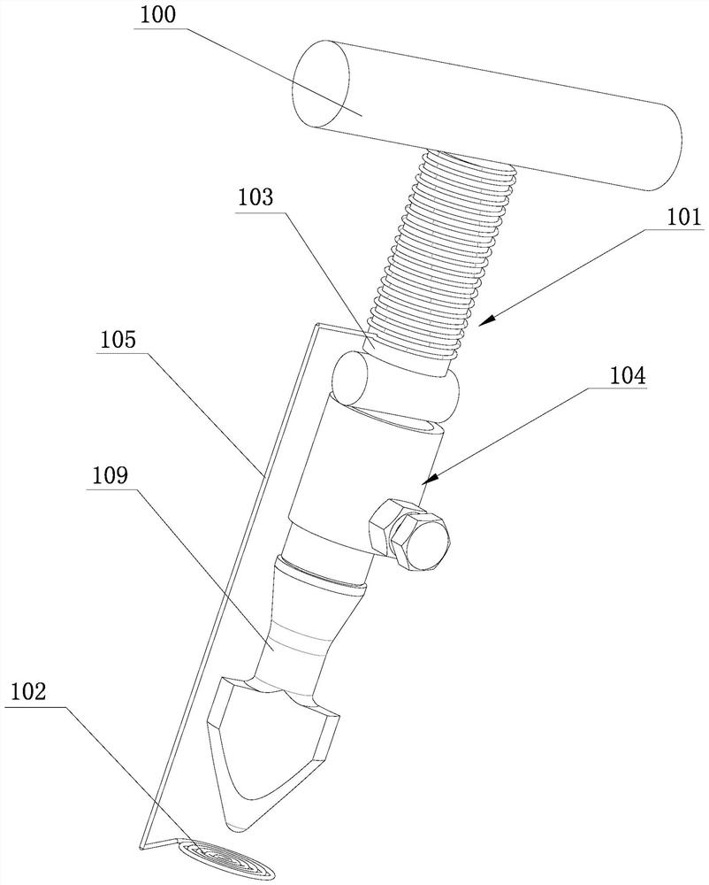 Opposite-pulling electricity-leading type universal hanging tool used in screw head electroplating process