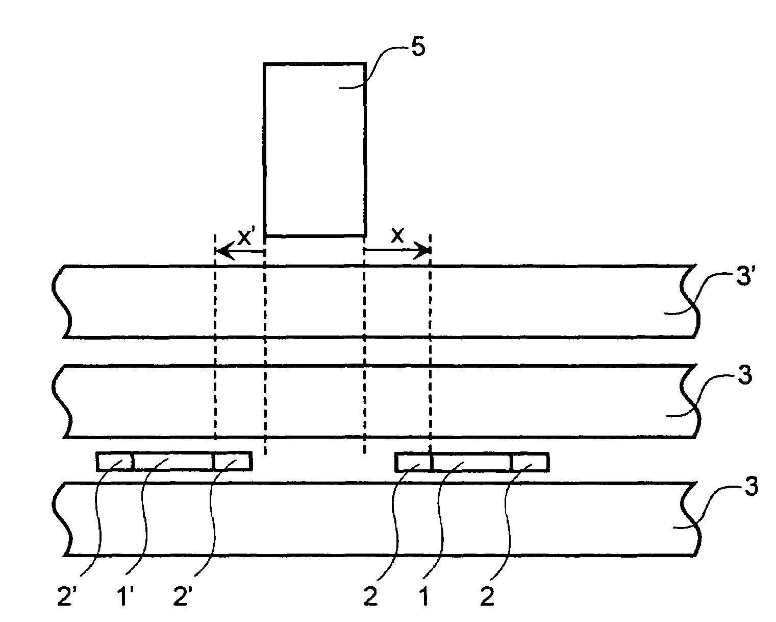 Composite magnetic head arranged so the reproducing elements do not overlap a pole of a recording element
