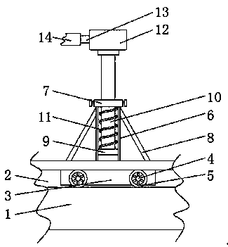 Adjusting device for automobile paint spraying