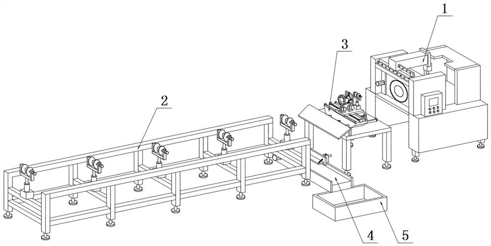 A laser pipe cutting machine with the function of automatic tailing material return