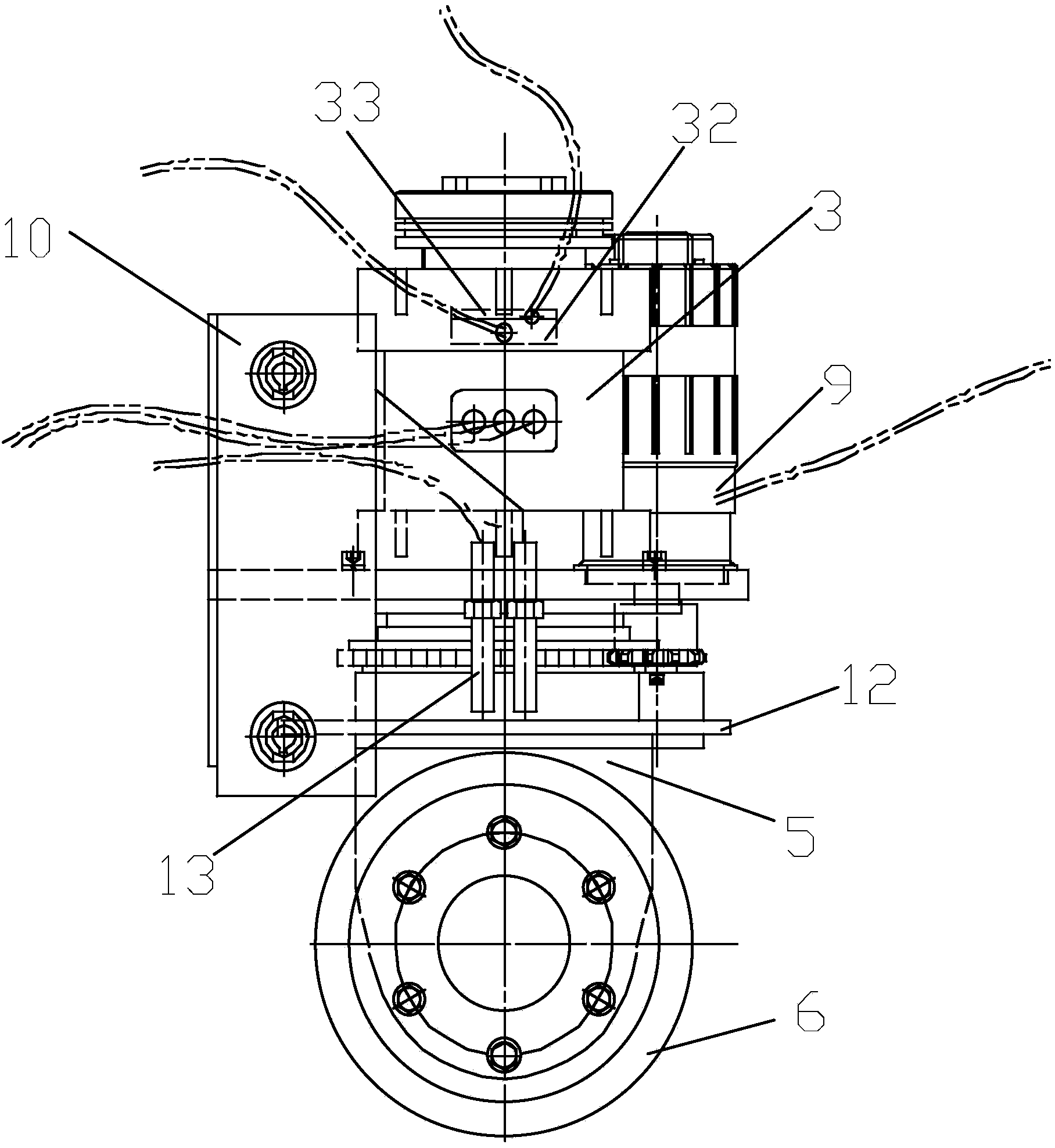 Driving and steering device for unmanned vehicle