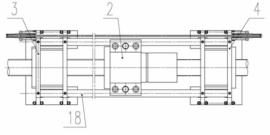 Pull-type follow-up bearing device of long lead screw of machine tool