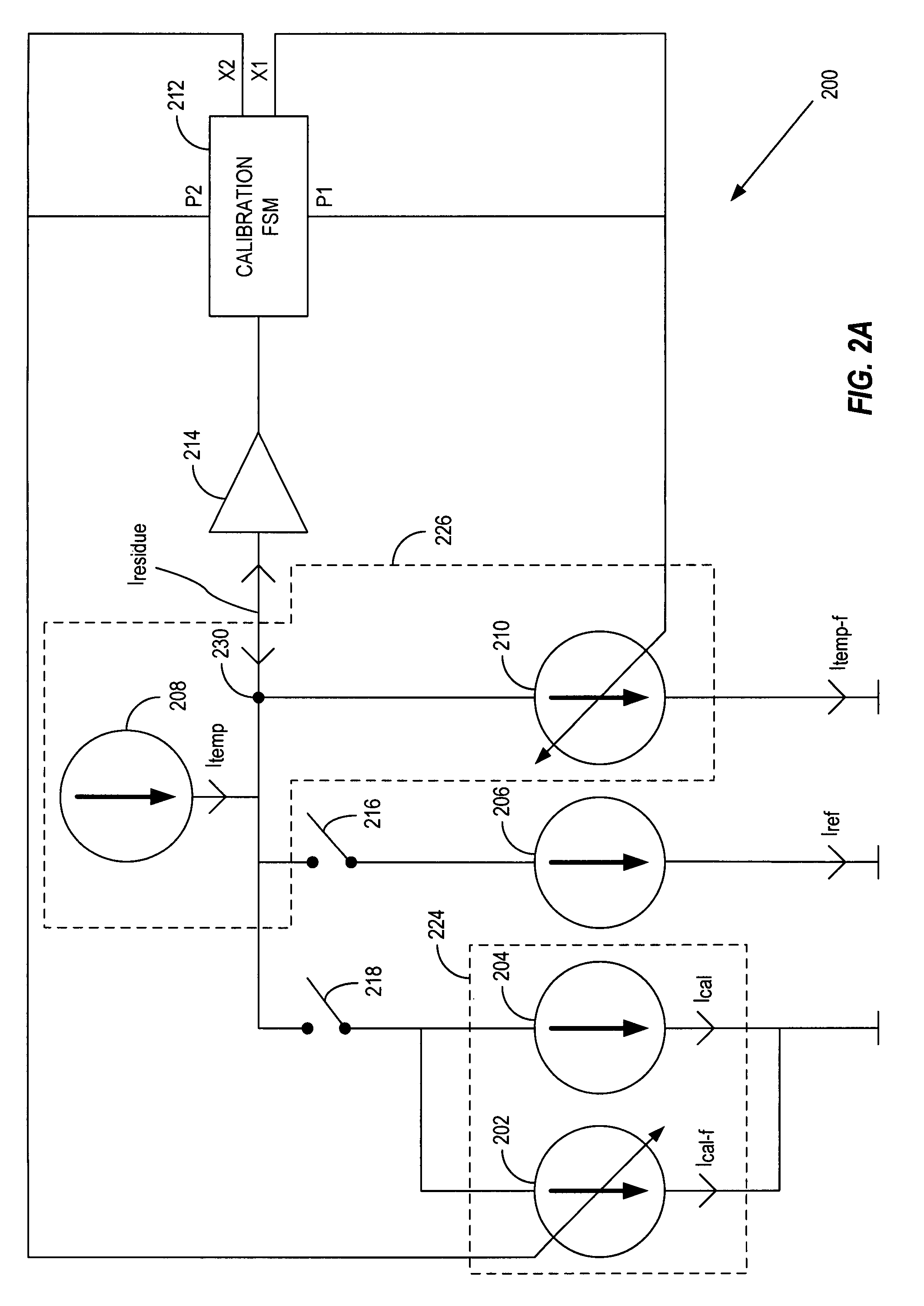Method and apparatus for calibrating a scaled current electronic circuit