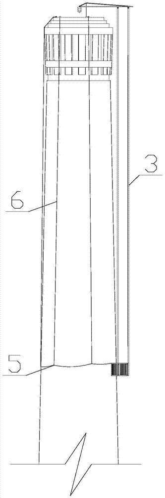 Chimney beacon paint surrounding rope type construction basket and method