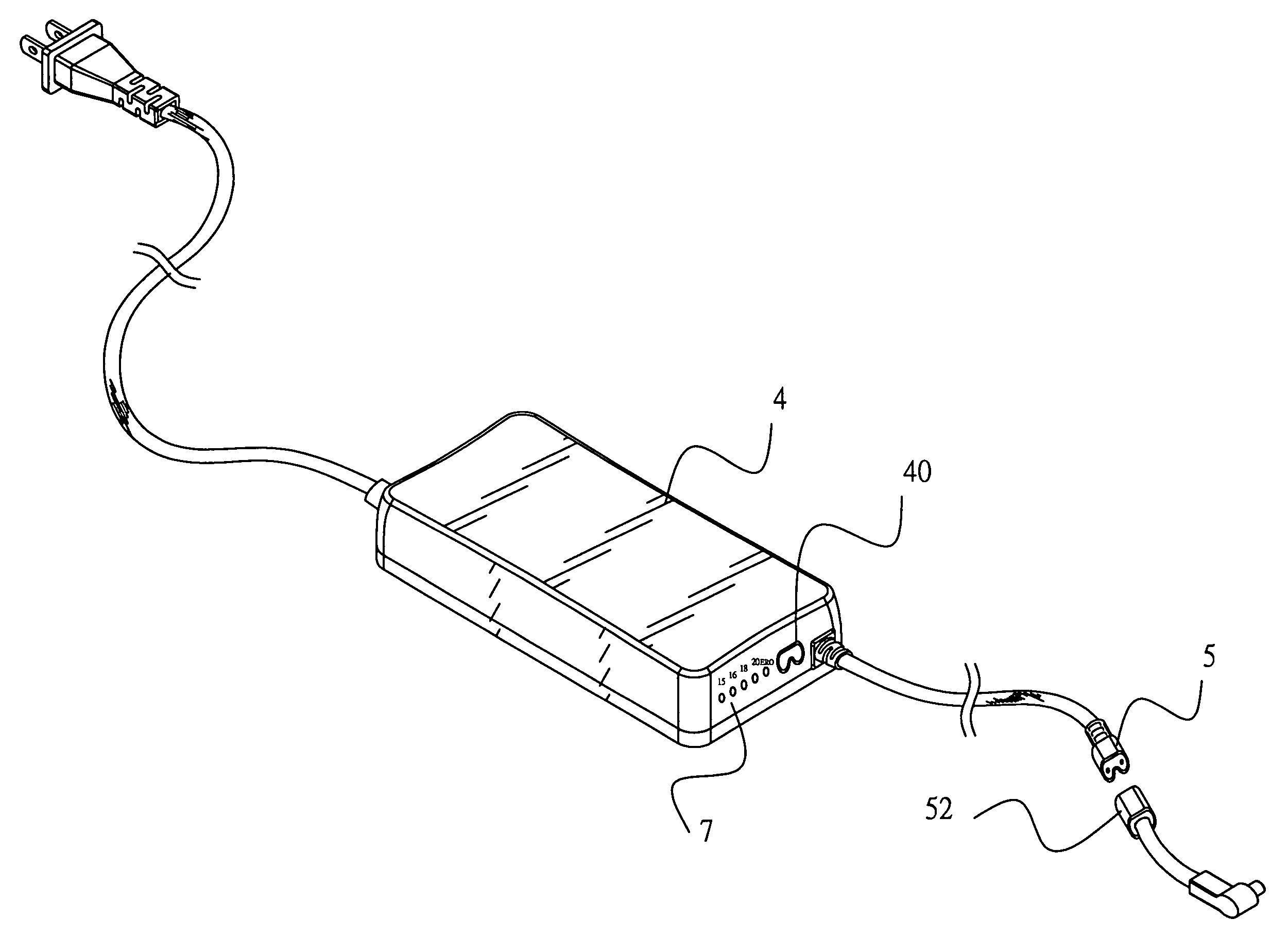 Voltage transformer with sequentially switchable voltage selection circuit