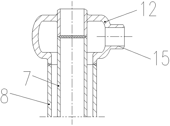 Linear quenching heat exchanger inlet connecting piece and quenching heat exchanger thereof