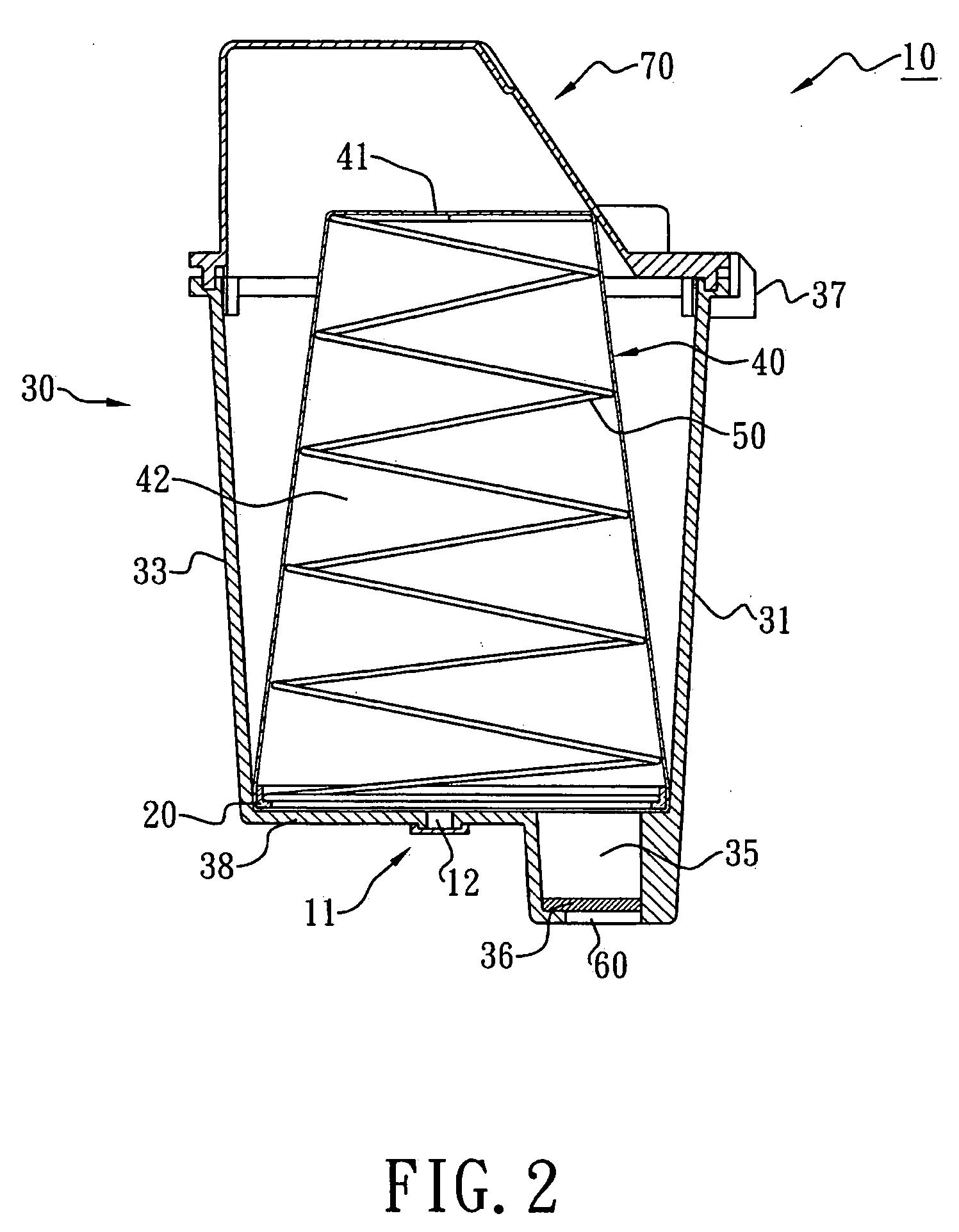 Ink-jet printing apparatus with configuration of spring and flexible pocket