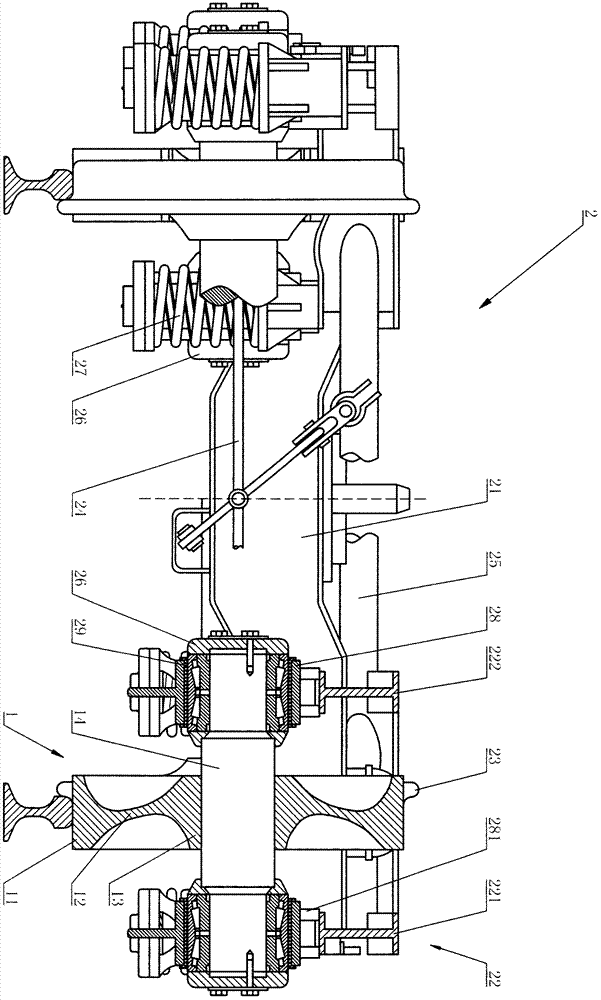 Thrust wheel for heavy-duty railway wagons and bogie thereof