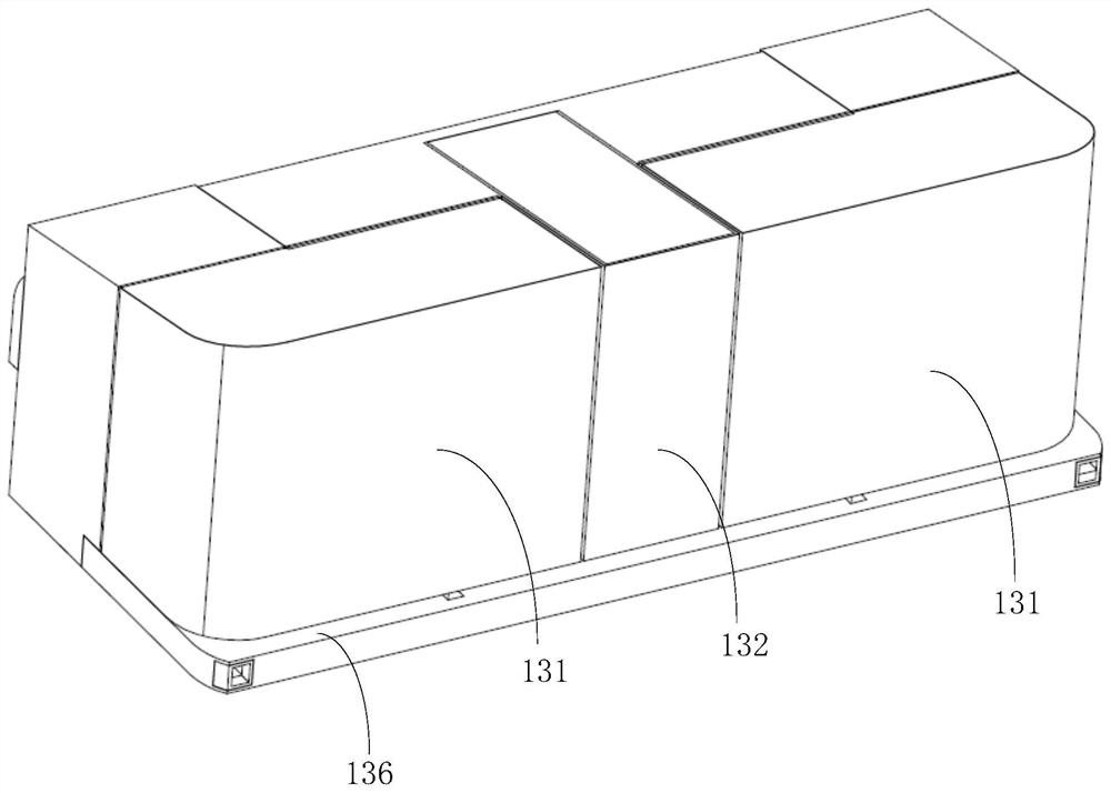 A feed structure for a food warehouse