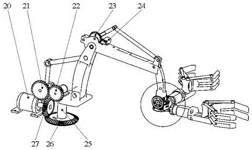 Double-manipulator multi-freedom-degree mechanical arm
