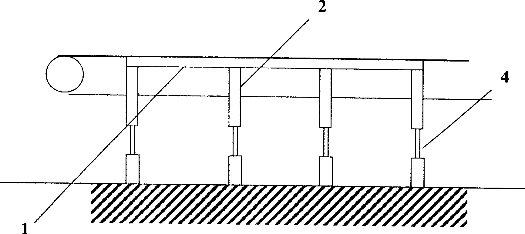 Cushioning and supporting device for conveyer belt