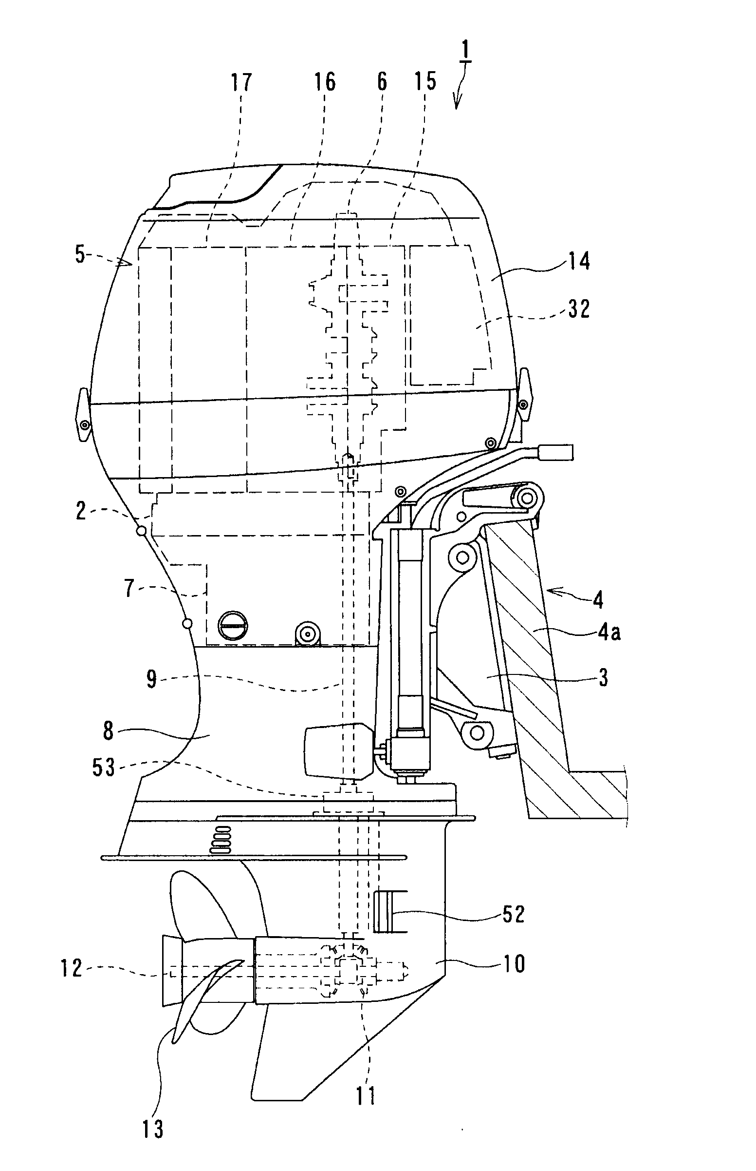 Exhaust system of outboard motor