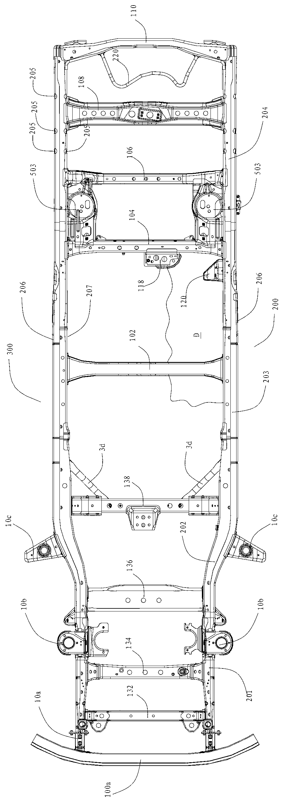 Automobile frame for automobile and automobile with same