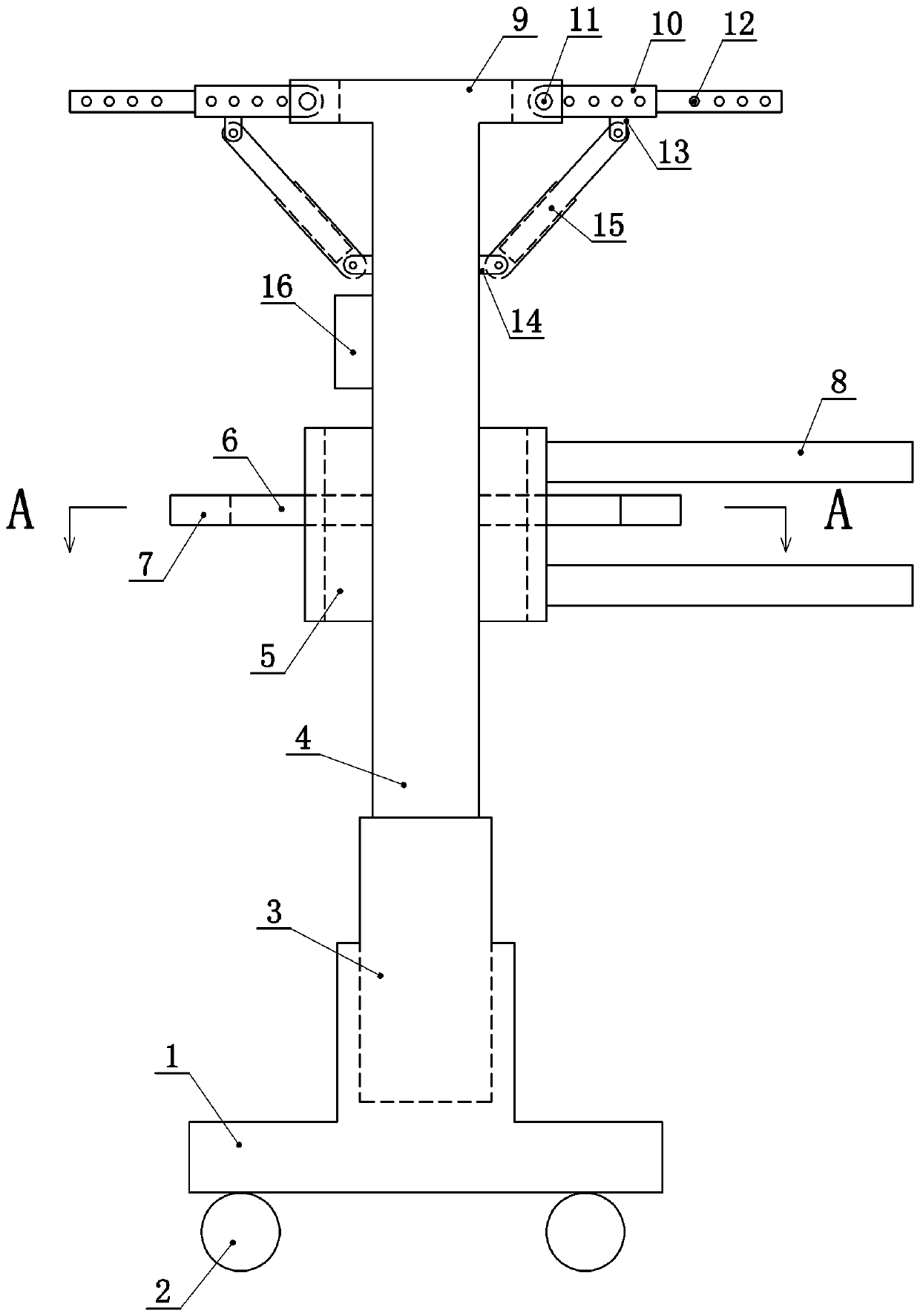 Retractable infusion support with pipeline sorting function