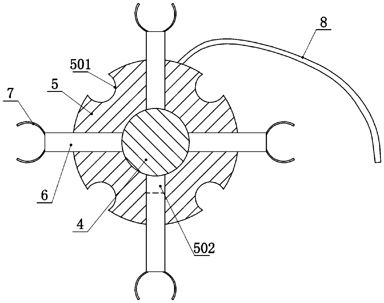 Retractable infusion support with pipeline sorting function