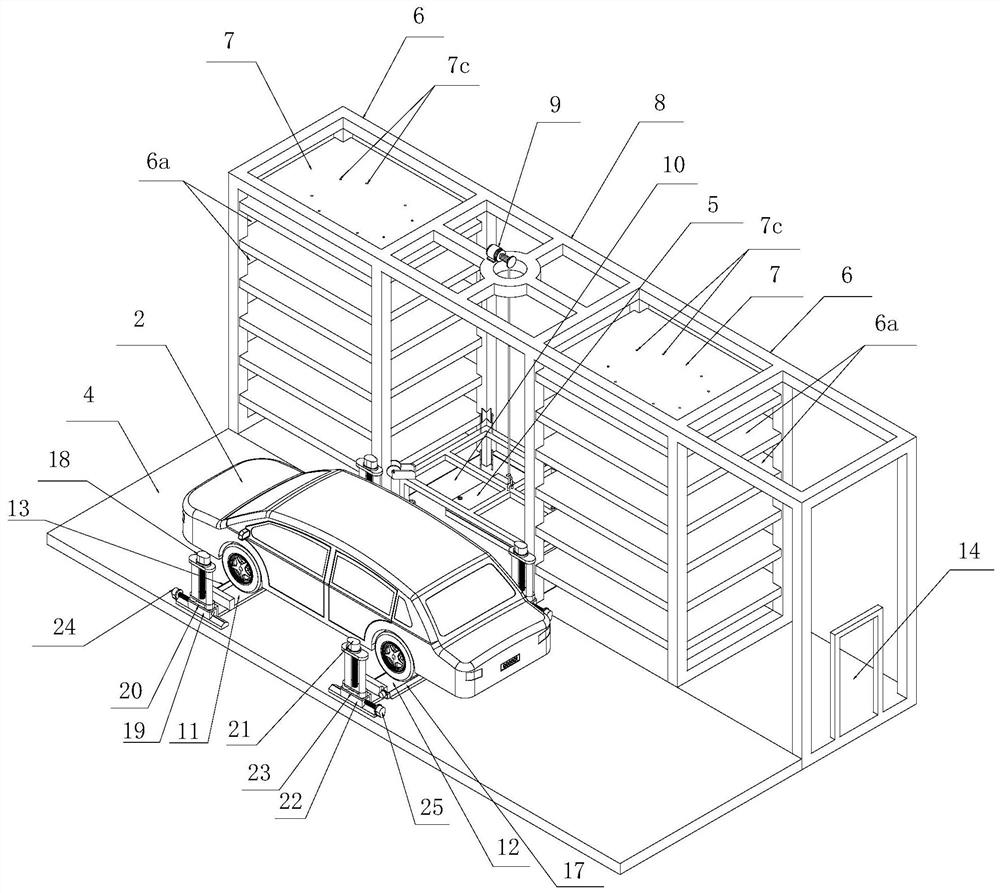 Quick battery replacing system of electric household automobile